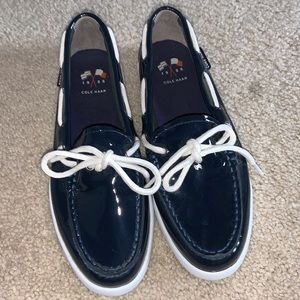 Slip On Shoes- Cole Haan- Navy Blue- Women’s 6